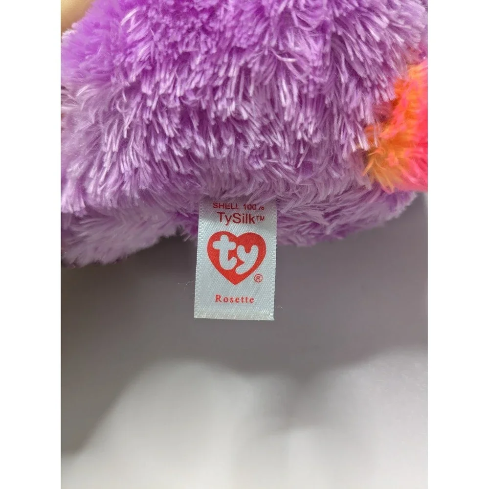 Plush Ty Beanie Boos Rosette Purple Rainbow Horn Medium Stuffed Animal 10